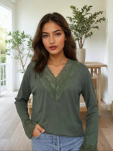 Charger l'image dans la galerie, LE T-SHIRT MANCHES LONGUES DENTELLE
